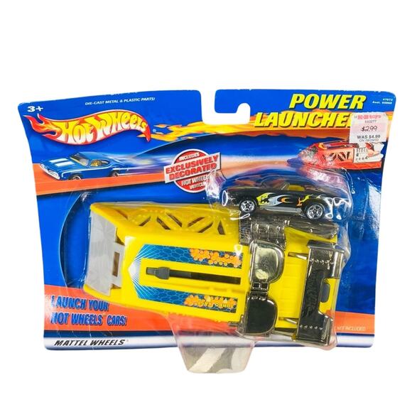 2001 Hot Wheels Yellow Power Launcher w/ Black Convertible Camaro - Picture 2 of 7